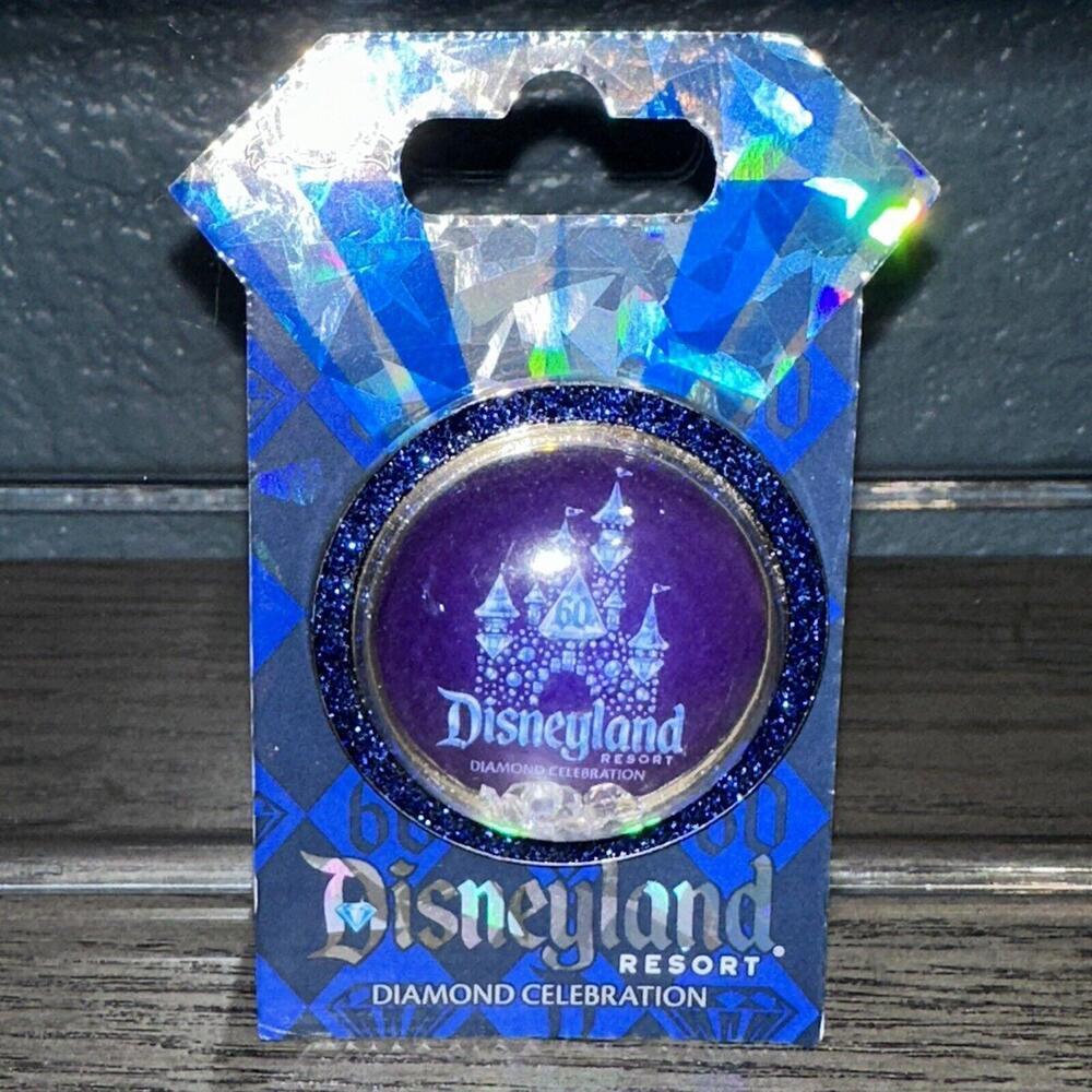 Disneyland 60th Diamond Anniversary Half Globe with Diamond Snow Inside, Pin NWT